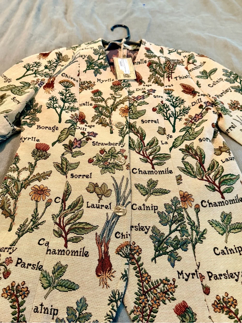 1990s Botanical Mint Condition Tapestry Blazer - Picture 11 of 14